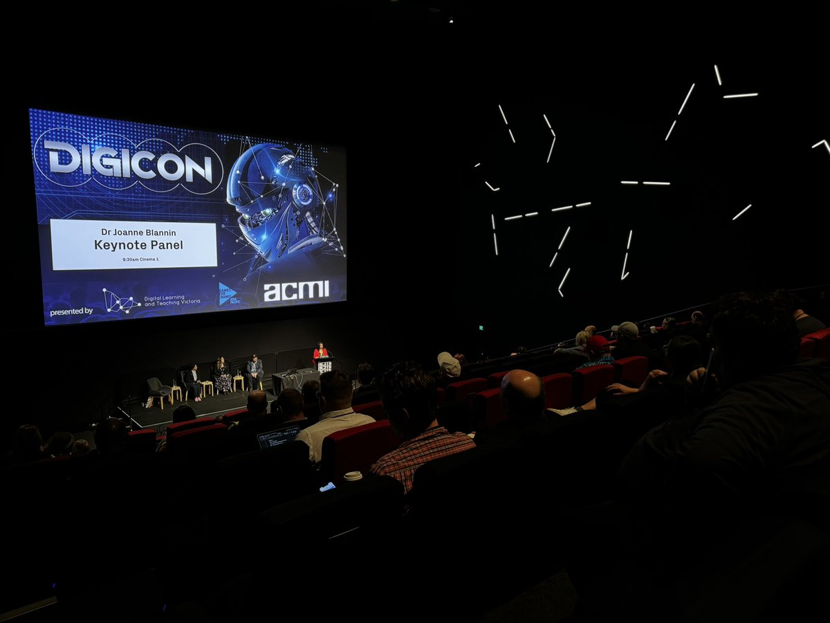 Digital Learning and Teaching Victoria (DLTV) (@dltvictoria) on Twitter photo Day 2 kicking off in Cinema 1 for #DigiCon23
First up Keynote Panel Discussion with the <a href="/AcademyVIC/">Victorian Academy of Teaching and Leadership</a> team. Day 2 kicking off in Cinema 1 for #DigiCon23
First up Keynote Panel Discussion with the <a href="/AcademyVIC/">Victorian Academy of Teaching and Leadership</a> team.