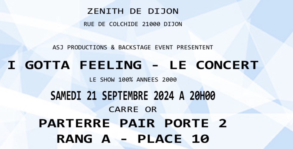 💃 I Gotta Feeling 💃 Tickets bought for Strasbourg & Dijon 🥳