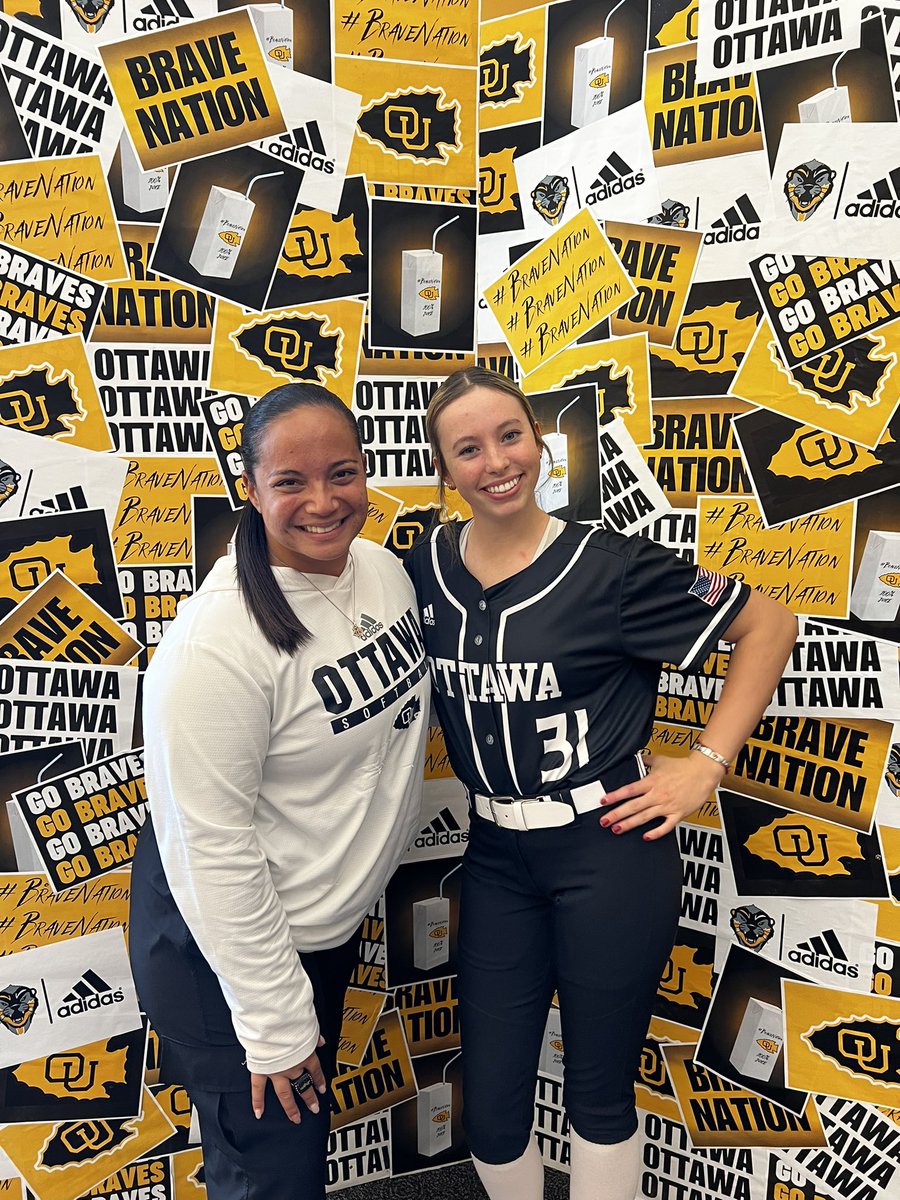 ElliForster2024's tweet photo. Excited to share, I  have  committed to Ottawa Kansas!  It’s a great day to be a Brave! Thanks @maile_kamalani for the opportunity.  @OttawaBravesSB https://t.co/rUcHuzXdNp