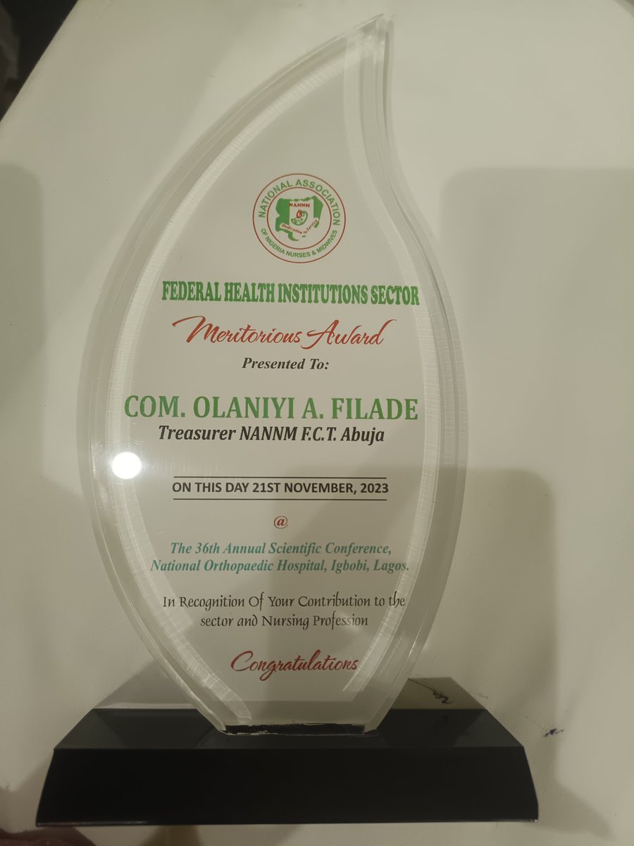 olafilade's tweet photo. Thanks @NannmFhi for this award presented to me today. I dedicated this award to all Nurses and Midwives in Nigeria.
Thanks so much https://t.co/hlXrWspVcB