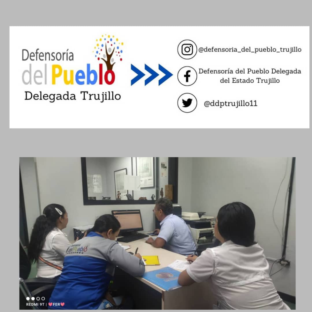 ddptrujillo11's tweet photo. #21deNoviembre la Defensoría del Pueblo realiza Traslado hasta la Sede de CANTV  Municipio Teujillo, a los fines de Tramitar y sustanciar expedientes aperturados ante la sede, en aras de garantizar a la ciudadanía una oportuna respuesta.@aruizddp @Defensoria_Vzla https://t.co/796tWQPjUq
