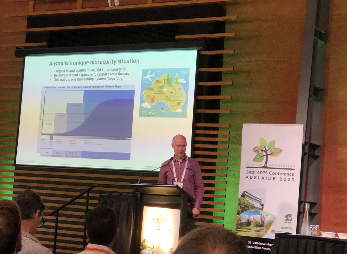 DineshCotton's tweet photo. Dr Murray Sharman providing a keynote on Australian biosecurity at APPS 2023, Adelaide #APPS2023 #AustralianBiosecurity https://t.co/wgIMqANrYE