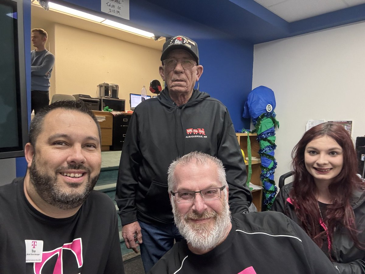 About to go LIVE for the Channel 13 Toys for Tots Telethon! We will be joining the marine corps to help take calls from 4-7 pm MT #DEI #Tmobile # DesertWest #WestIsBest #ABQretail @cloera82 @rwashley1 @ScottMcCarthyAZ @JonFreier