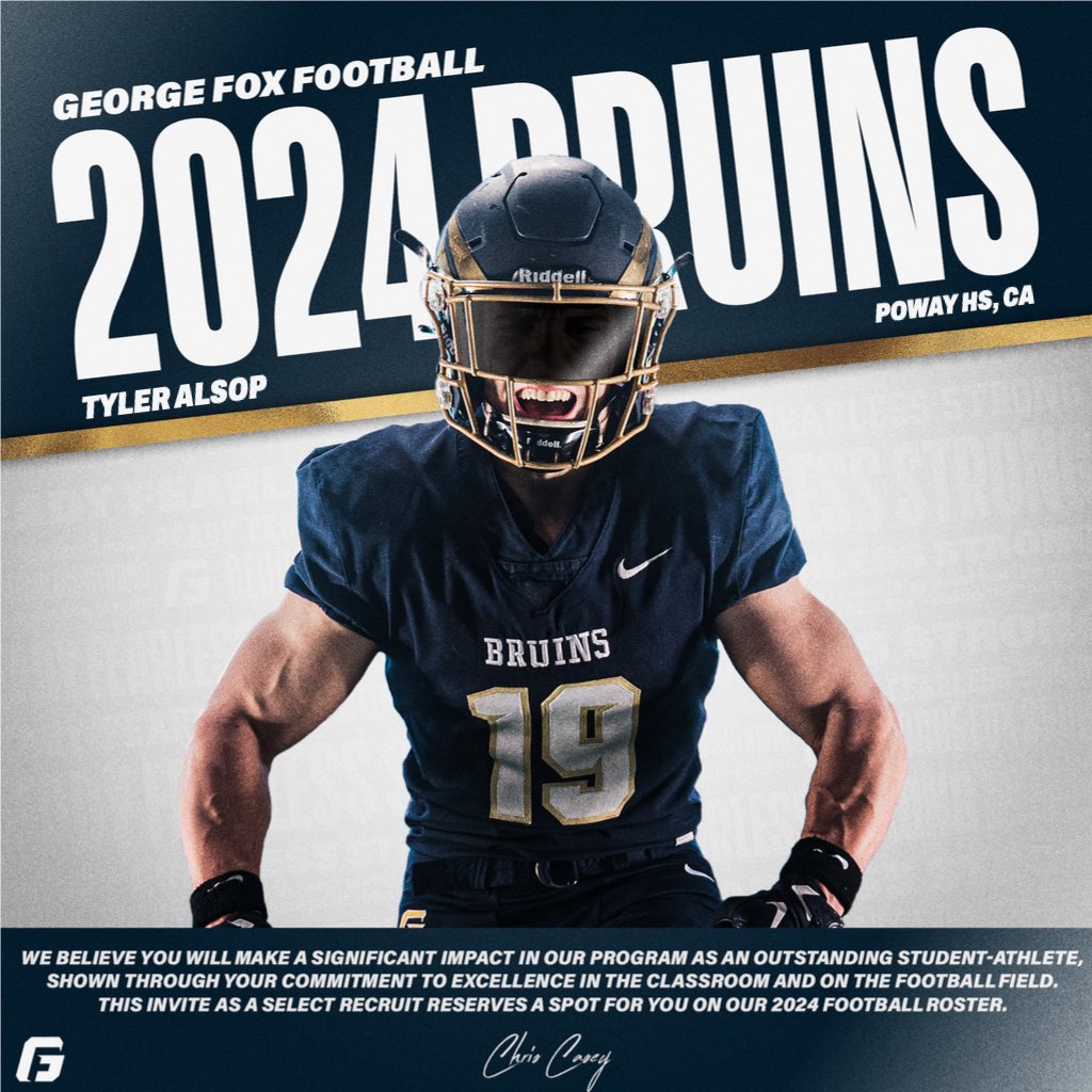 Blessed to have received an offer from <a href="/GFUFootball/">GFU Bruin Football</a>. Thank you <a href="/KenIngram3/">Ken Ingram</a> for the opportunity.
<a href="/PowayTitans/">Titan Football</a> <a href="/KyleWil11332685/">Kyle Williams</a> <a href="/CoachBrettPoway/">Brett Williams 🏈</a> <a href="/Coach_T_Mur17/">Tynan Murray 🏈</a> <a href="/slicknickricc5/">Nick Ricciardulli</a> <a href="/les7spellman/">Les Spellman</a>
