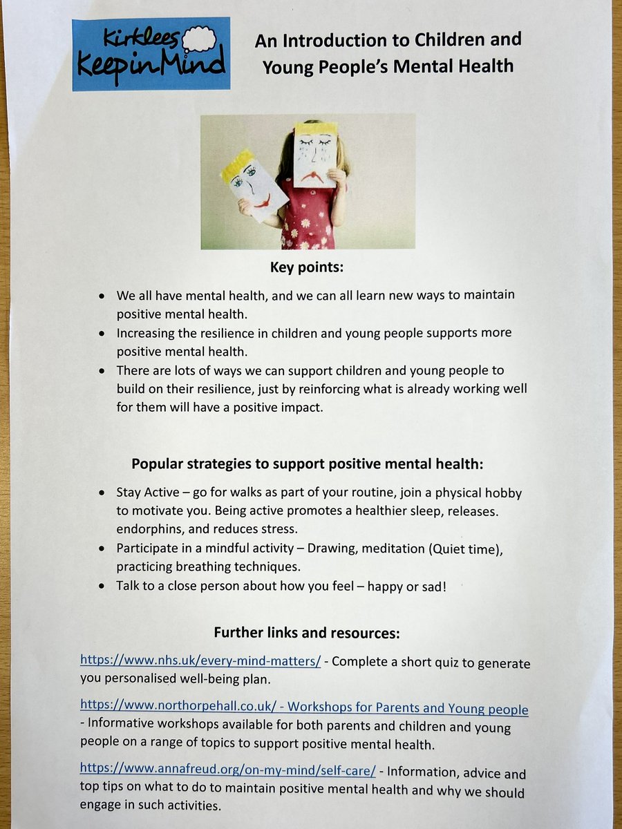 McaWellbeing's tweet photo. Had a fantastic turnout for the parent/carer session in An Introduction to Children and Young People’s Mental Health! 
We: 
-Raised awareness of wellbeing needs for young people. 
-Discussed helpful strategies and tips for supporting carers and children. 
#mhst 
@NorthorpeHall https://t.co/61IMC5p9ye