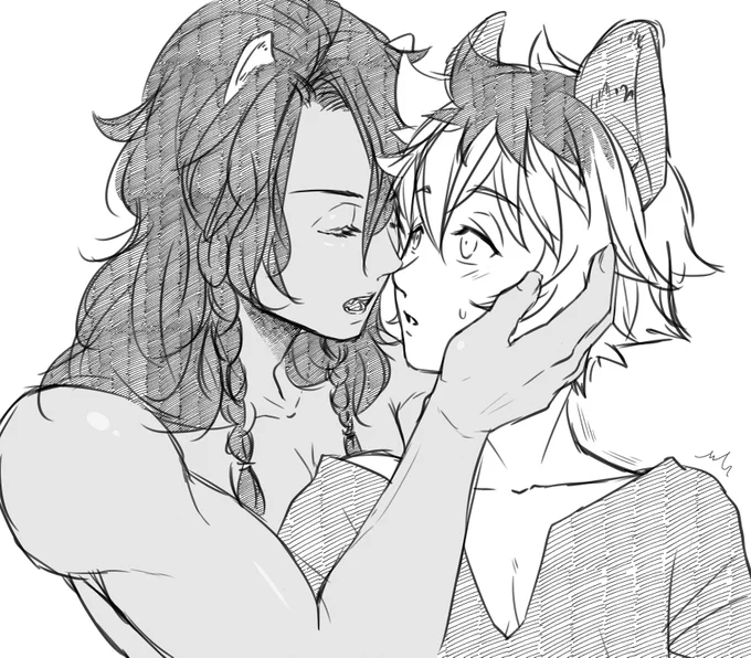 #twst_BL レオラギ 再掲  本日は「いい夫婦の日」なので、やはり夫婦と言えば🦁🍩!