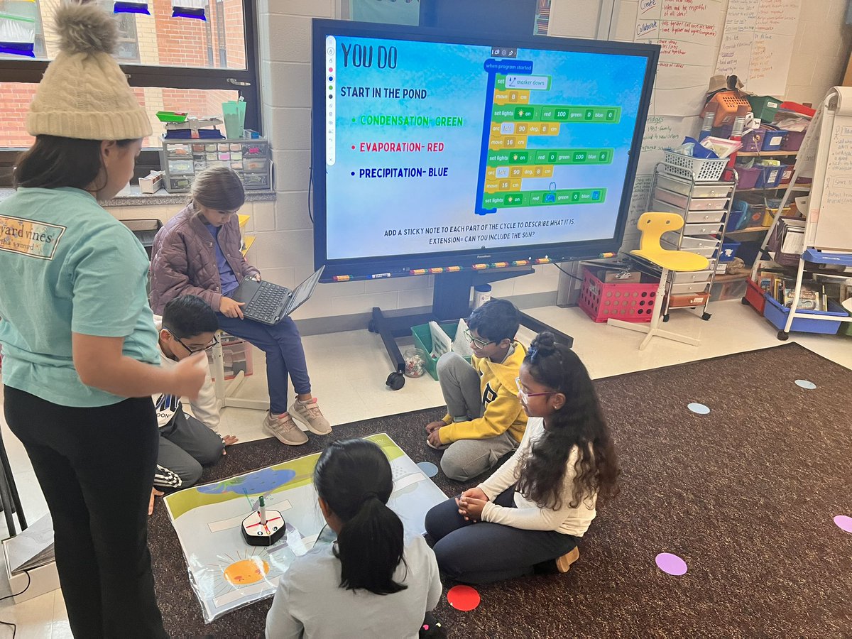 We enjoyed using the 5c’s and our knowledge about the water cycle to code our robots to complete the cycle. Thanks for facilitating this activity! <a href="/MrsAllenGPEIFT/">Julia Allen</a> 
<a href="/MrsBeltranGPE/">Anissa Beltran</a> <a href="/GoshenPostES/">Goshen Post ES</a>