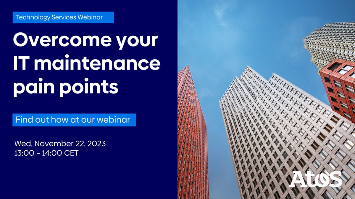 🔍 Uncover the hidden truths of IT maintenance! 🖥️ Join our webinar to explore the challenges in modern enterprise maintenance and discover effective solutions. Real-world stories and strategies await! 💡 Register now: atos.net/en/lp/knowledg… #AdvancingWhatMatters