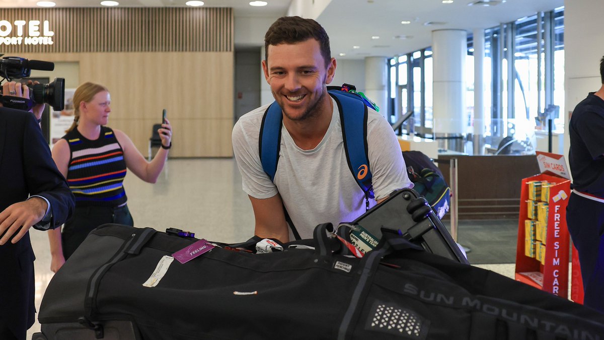 ICC's tweet photo. Back on home soil 🛬🏆🇦🇺

#CWC23 https://t.co/FGjbMf2CTj