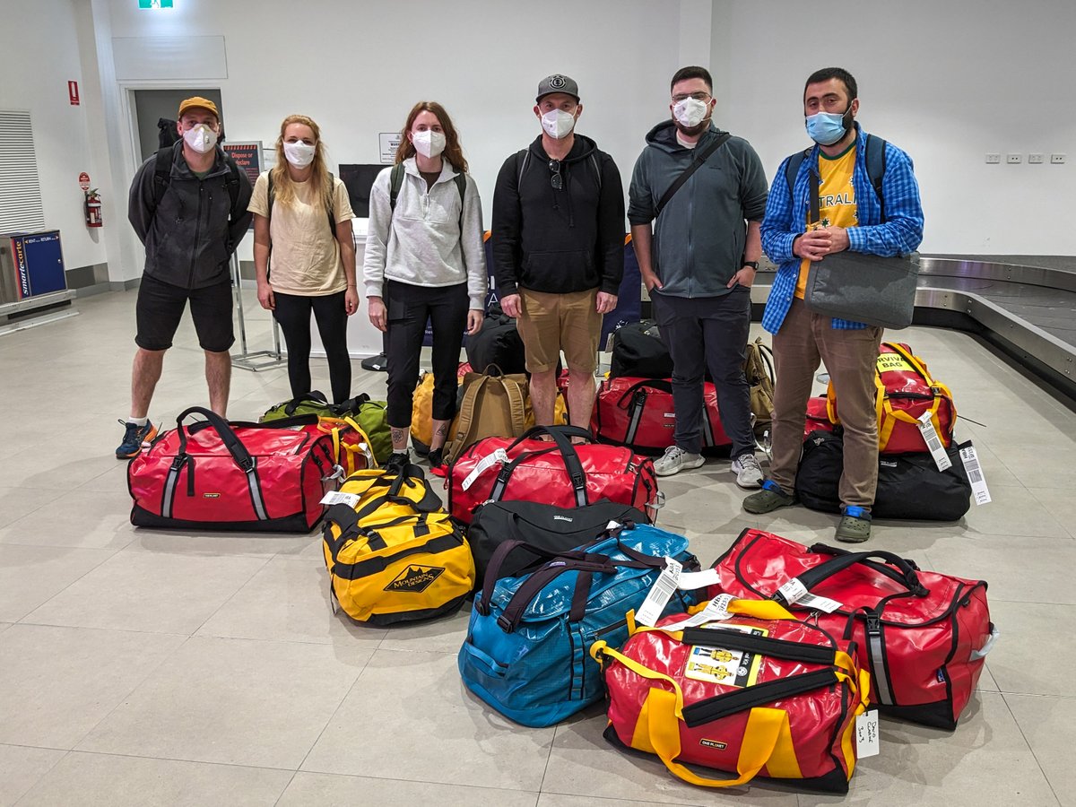 Our @monash_uni scientists have touched down in #Hobart ahead of their expedition to the Denman Glacier w. @ausantarctic. It's tricky to pack light when you're off to #Antarctica for 2 months! #SAEFGoesSouth Read more about SAEF's 2023-24 field season: arcsaef.com/saef-goes-sout…