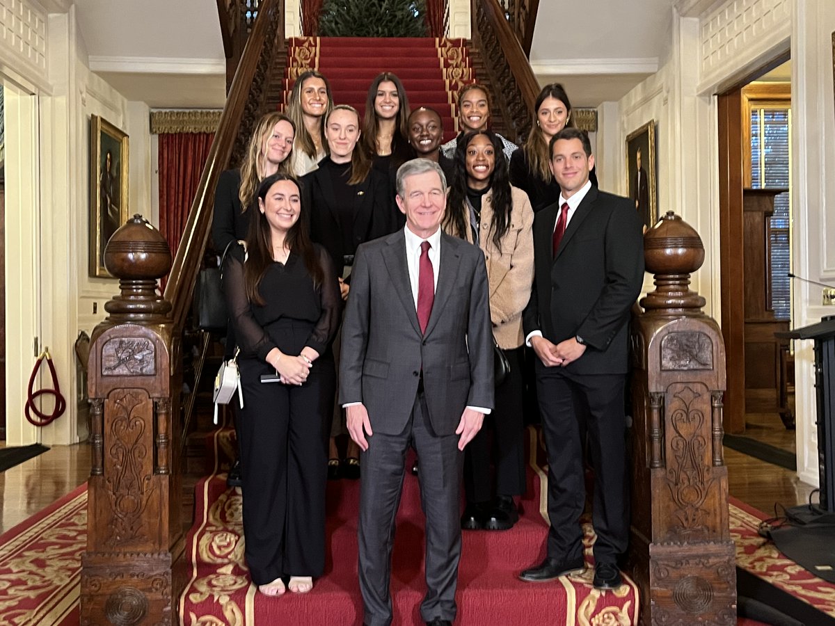 NCCU's tweet photo. #NCCUCommunity | Congratulations to the NCCU Women's Tennis team. Today, the team was recognized for their HBCU National Tennis Championship win during a reception hosted by Governor Roy Cooper at the Executive Mansion. | #NCCUAthletics #EaglePride #HBCU | @NCCUAthletics @NCCUWT https://t.co/S7taXkiLxn