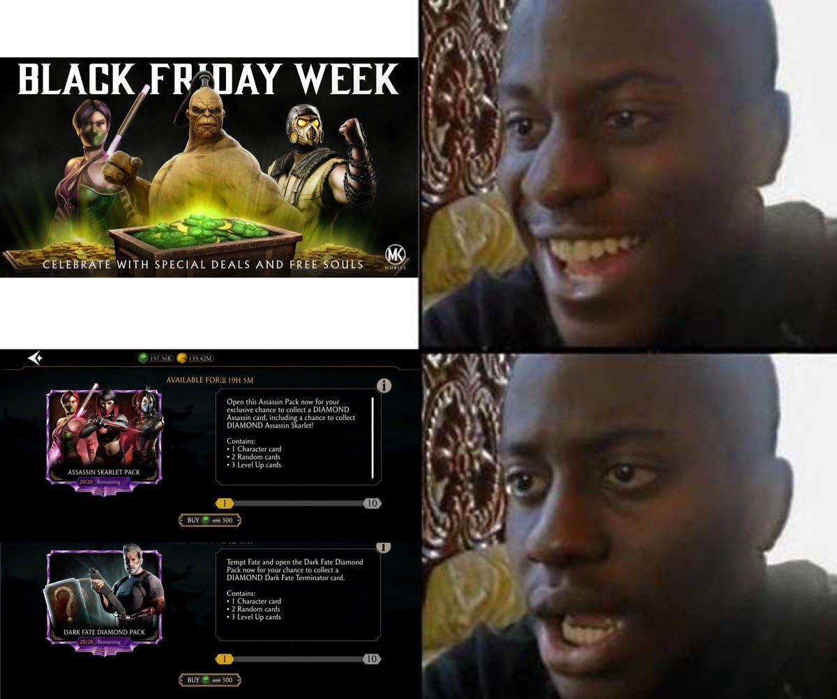 ManWithNoGame45's tweet photo. Hoping for some excitement tomorrow!!!
#BlackFriday2023 #MKMobile #TestYourMeme https://t.co/jh40o3S0aS