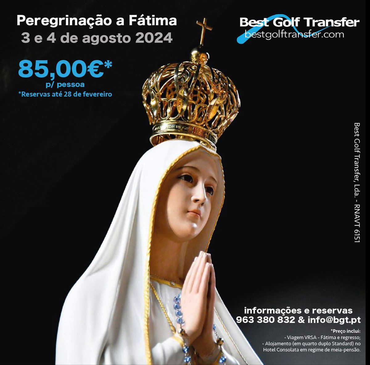 GolfTransfer's tweet image. Peregrinação a Fátima 2024