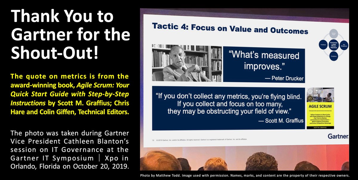 ScottGraffius's tweet photo. Gartner featured content from my Agile Scrum: Your Quick Start Guide with Step-by-Step Instructions book in their talk at the Gartner IT Symposium. Appreciated.
#Gartner #Agile #Scrum #AgileScrumGuide #Book #IT #Metrics #Quote #MetricsQuote #ITQuote
🔗 https://t.co/8wxbuGzV1O