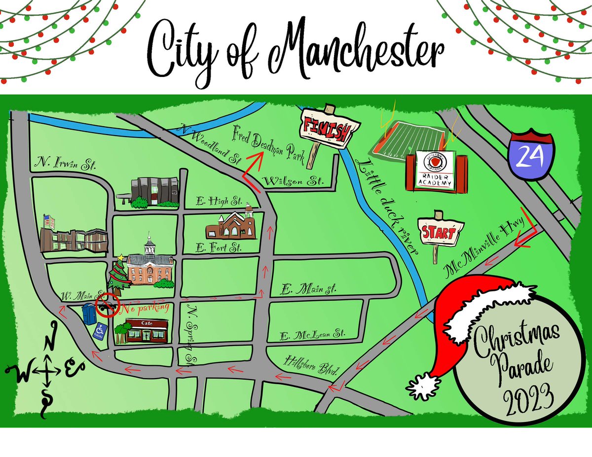 ManTNRec's tweet image. We can't wait to see everyone for the City of Manchester's 2023 Christmas Parade: Christmas at the Movies! The parade is Saturday, November 25. Lineup starts at 5:00 PM. Parade starts at 6:30 PM.