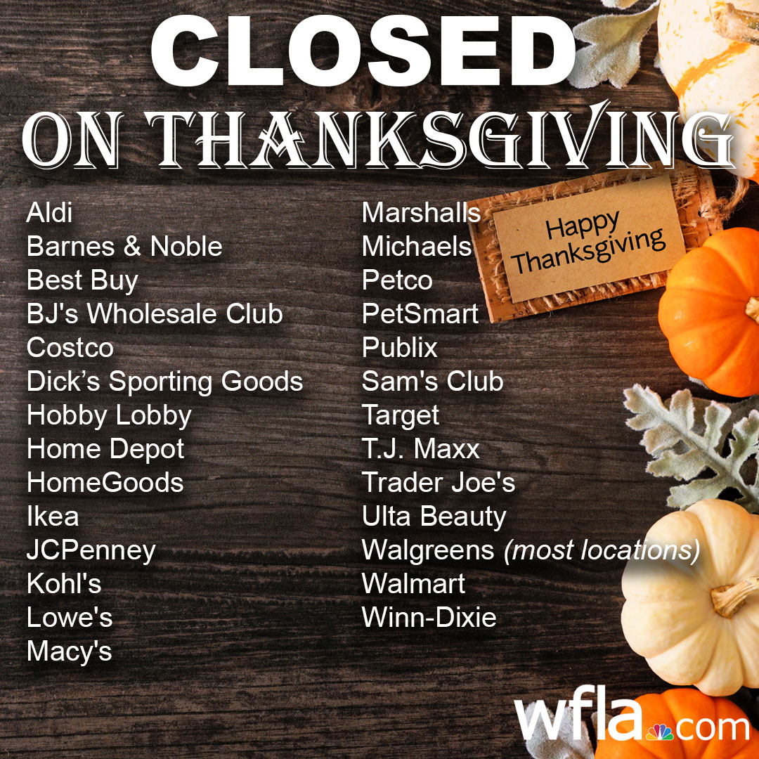 24 Stores Open on Thanksgiving in 2023