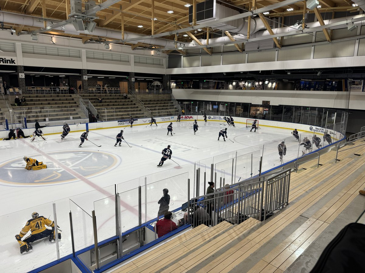 Burgmania's tweet photo. Nearly three years to the day since we last played…welcome back to the @GriffsHockey Griffs’ Nest, @RMUMHockey!
#PAGameDay #GoTheGriffs https://t.co/XEVNR7Tw6c