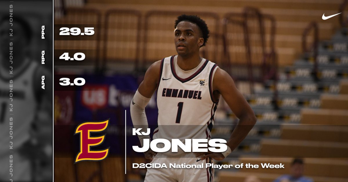 Congrats to KJ Jones for winning D2CIDA NATIONAL Player of the Week! Big accomplishment for a big time player!