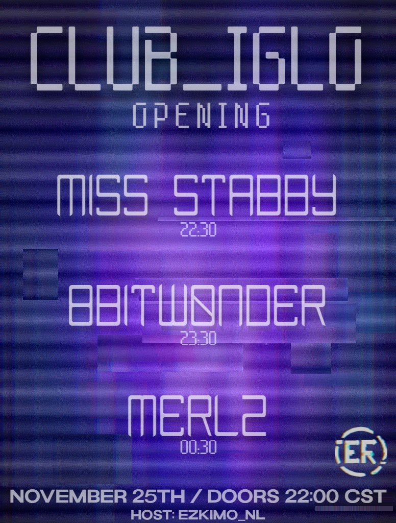 Club_Iglo opening next saturday! Very proud to release the new venue with a bangin' line-up.

#Vrchat #Music #live #DJ #Eurofunk_VR #Multigenre #