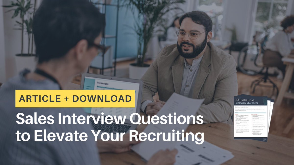 🔎​ Conduct engaging sales interviews built to screen for the most qualified candidates. Download a list of interview questions to elevate your recruiting in this article from @RAINSelling: hubs.li/Q026KrfS0 #SalesEnablement #SalesSkills #SalesManagement
