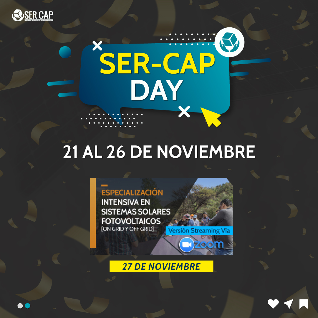 sercapERNC's tweet photo. #SERCAPDay 60% de descuento en nuestro curso "Intensivo Solar Fotovoltaico"   Sólo hasta el 26 de noviembre #CyberDay  #BlackFriday https://t.co/zr1pQ49mbq