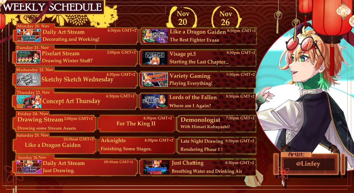 Momonga_Altosk's tweet photo. Weekly Schedule 20 Nov - 26 Nov. https://t.co/nGSJtL3hIP