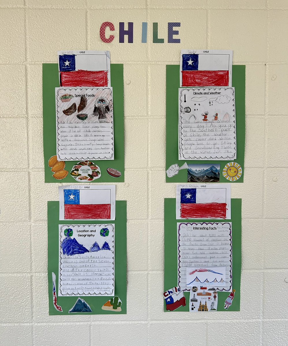 LSabinsky's tweet photo. Fall projects 🧡 Multiplication monsters,  pumpkin lifecycle flip books, turkeys in disguise, and a research project on Chile! https://t.co/cZRM64lSJ5