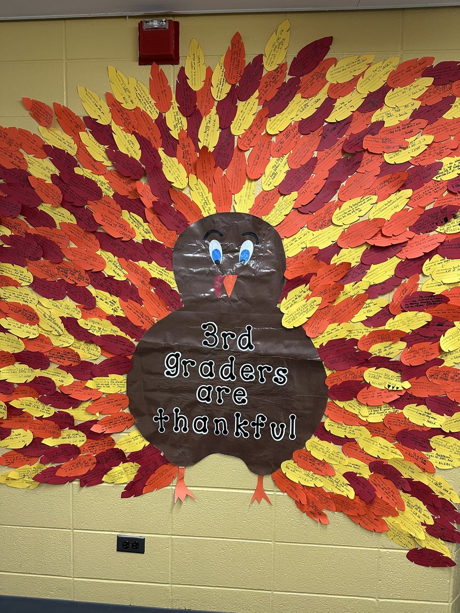 mrsporemba_203's tweet image. Our finished third grade thankful turkey! It was fun to watch the tail feathers grow this month. We are thankful for so many things, including our school and each other! ❤️ #wearemaplebrook
