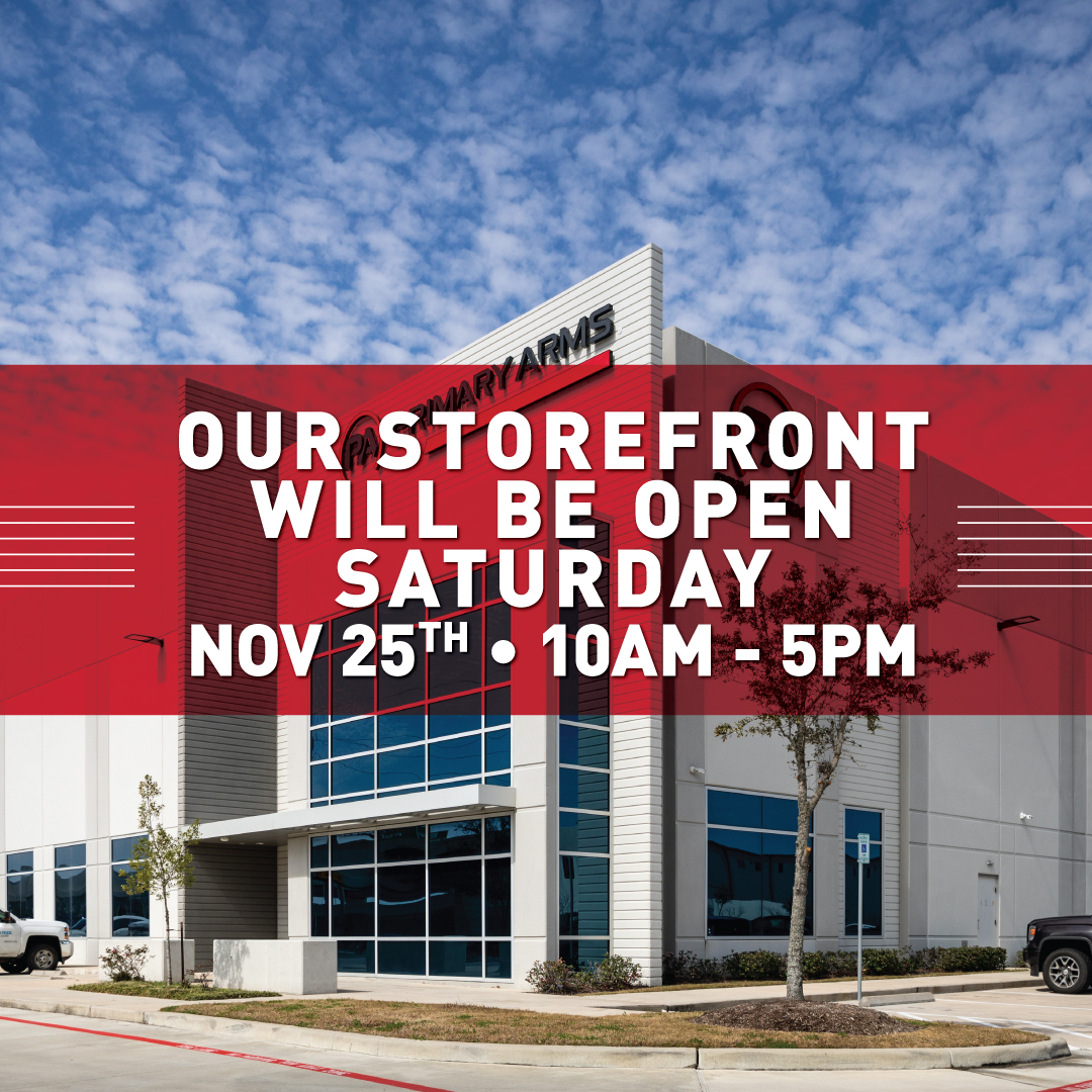 PrimaryArms's tweet photo. Storefront Hours ⏰

We wanted to let everyone know that our storefront will be open on Saturday, November 25th, from 10 AM - 5 PM for in-store pickup and purchases.

Place Orders Here: https://t.co/ET6RKnOfaN

#Primaryarmsonline #InStorePickup #StorefrontHours #BlackFriday https://t.co/YEmips8HHv