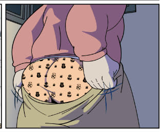 One of our pages on Webtoon, page 37, was taken down to nudity. We decided to edit the page to include some boxers from <a href="/rudderbutts/">Rudderbutts Underwear</a> ! 

A classic bear pattern for a bare bottom.