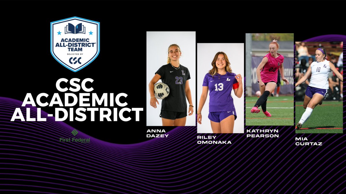 LinfieldWSoccer's tweet photo. Anna Dazey, Riley Omonaka, Kathryn Pearson and Mia Curtaz were selected to the 2023 College Sports Communicators NCAA Division III Academic All-District Women's Soccer Team!🟣⚽️

Read more at: https://t.co/RspviYMhuu

#RollCats | #d3soccer https://t.co/flP0jF8mWf