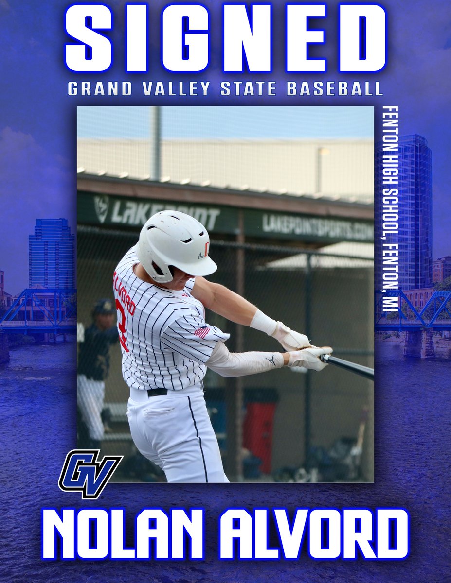 🖊️ Inked. The GVSU baseball program is proud to announce that Nolan Alvord is our most recent signee. We are excited that you chose GVSU. #AnchorUp
