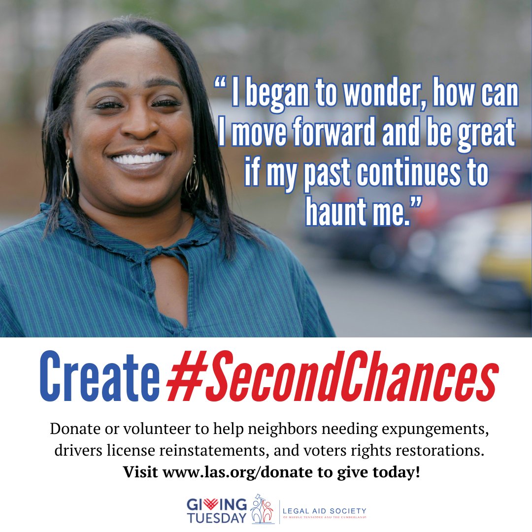 This #GivingTuesday support our mission to help neighbors, like Jazzcelyn, access resources like expungements and drivers license reinstatements.

🌐 Visit bit.ly/secondchancest… to learn more and give today! #GivingTuesday