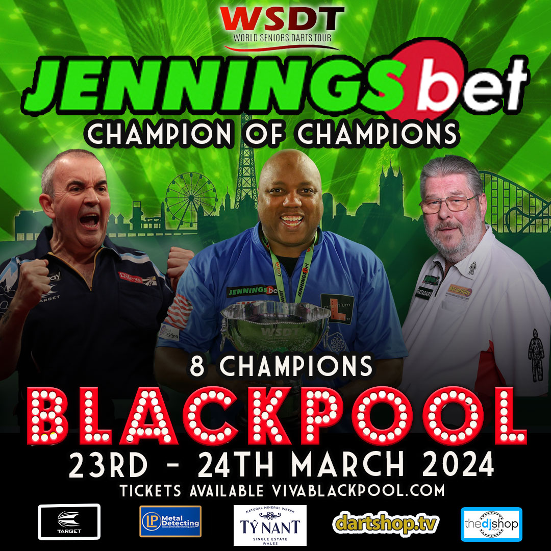 ⚡️ Back in BLACKpool ⚡️ The @jenningsbetinfo Champion of Champions returns to @VIVABlackpool in 2024! With 8 great Champions competing over 2 days of action! Grab your tickets now 🎟️ vivablackpool.com/event/jennings…
