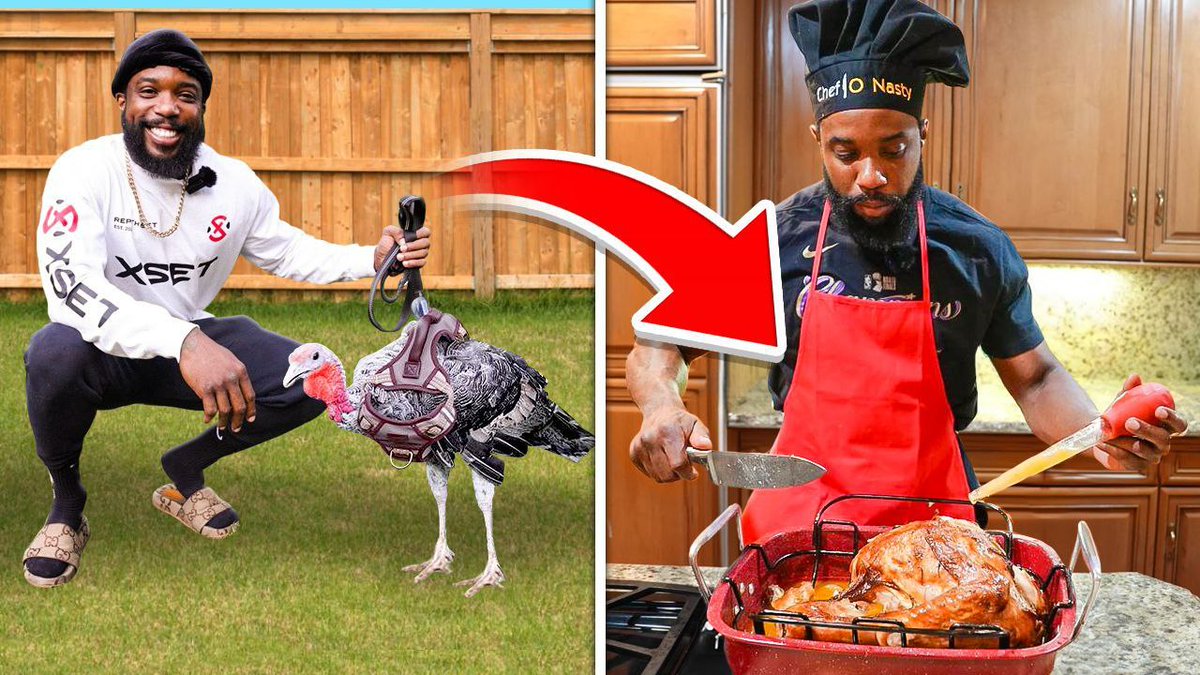 CashNasty's tweet photo. I adopted a pet turkey, and then cooked it...🦃 https://t.co/f0NdrDrIug