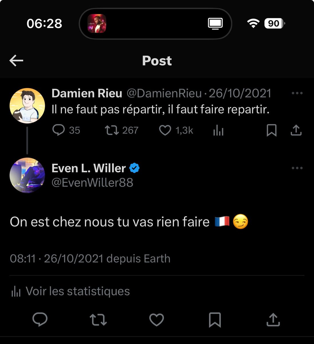 EvenWiller88's tweet photo. Je tiens à dire que j’ai déjà fait vrillé Damien Rieu dans un Space il a #RageKit c’est pas une union maléfique qui me fait peur si je dois me servir des médias sociaux pour balancer je le ferais . Alors il est temps de se CALMER SINON JE N’HÉSITERAI PAS À FAIRE PARLER MA PUISSANCE MÉDIATIQUE et UNE FOIS QUE C’EST LANCÉ, C’EST LANCÉ . 👋🏾 please calme down le petit personnel . #remontercommevlad