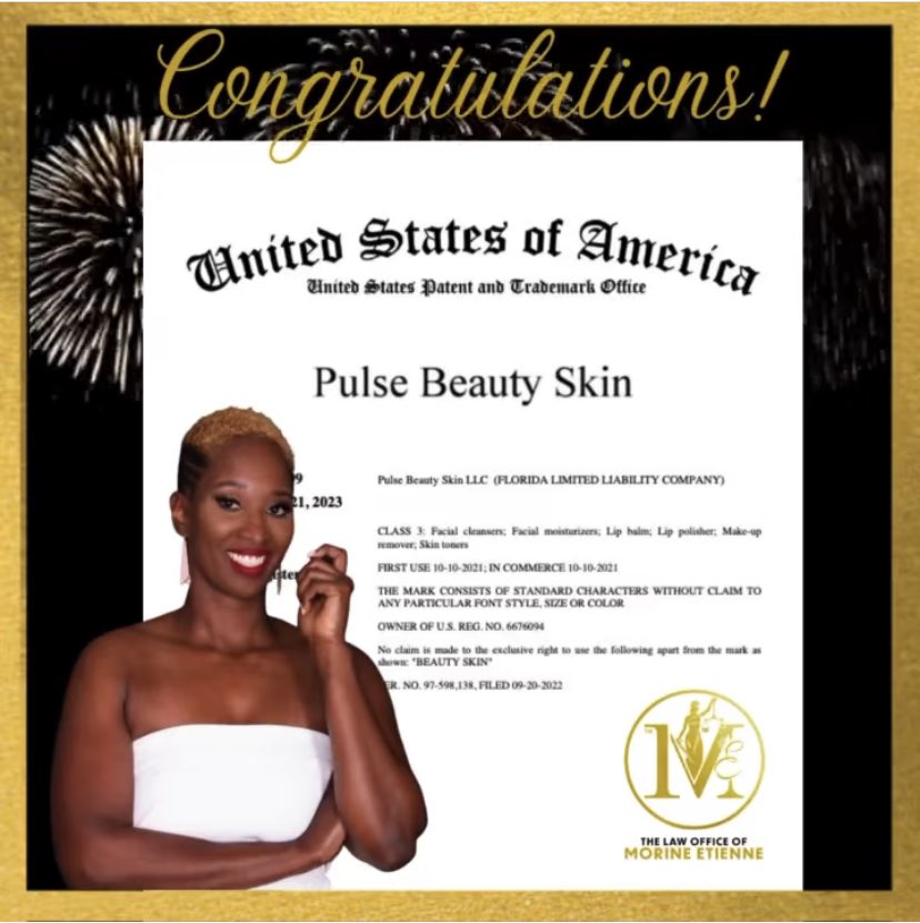 _PulseBeauty's tweet image. Officially Stamped ®️ #PulseBeauty #pulseSkin #PulseBeautySkin #Trademark #BlackBusiness