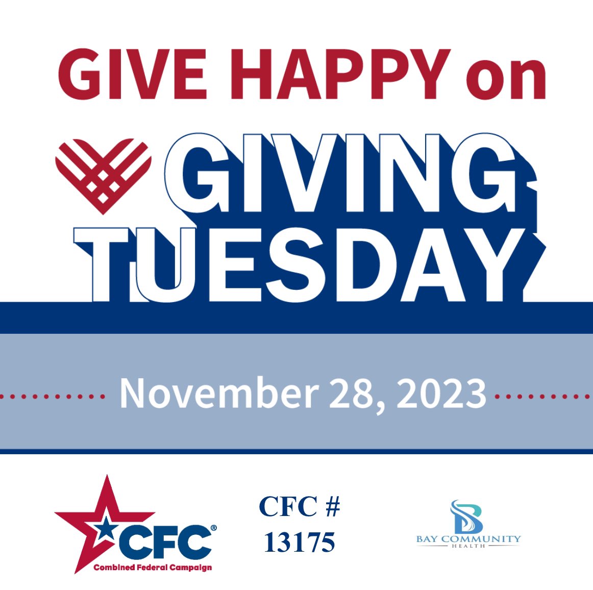 #GivingTuesday remember us as one of your favorite CFC’s our number is 13175 #CFC #BCHcares #TeamBay