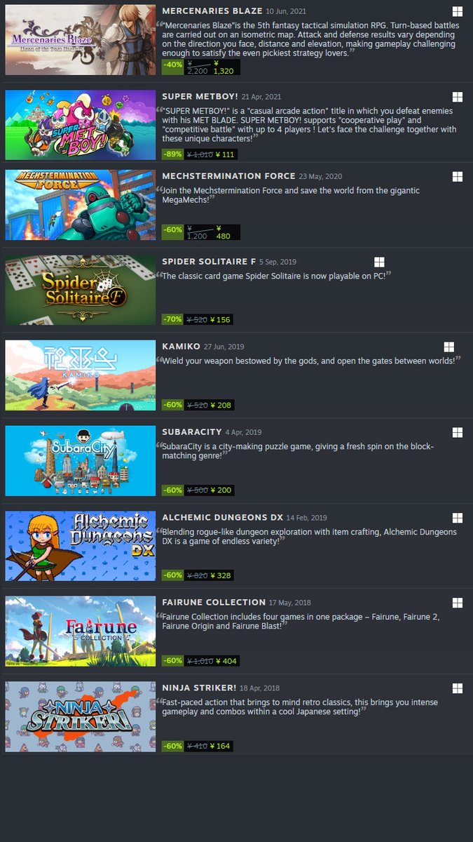 FlyhighWorks_en's tweet image. over 30 FLYHIGH WORKS titles are discount in #SteamAutumnSale 

see details at
FLYHIGH WORKS STEAM Publisher Page!
store.steampowered.com/franchise/flyh…