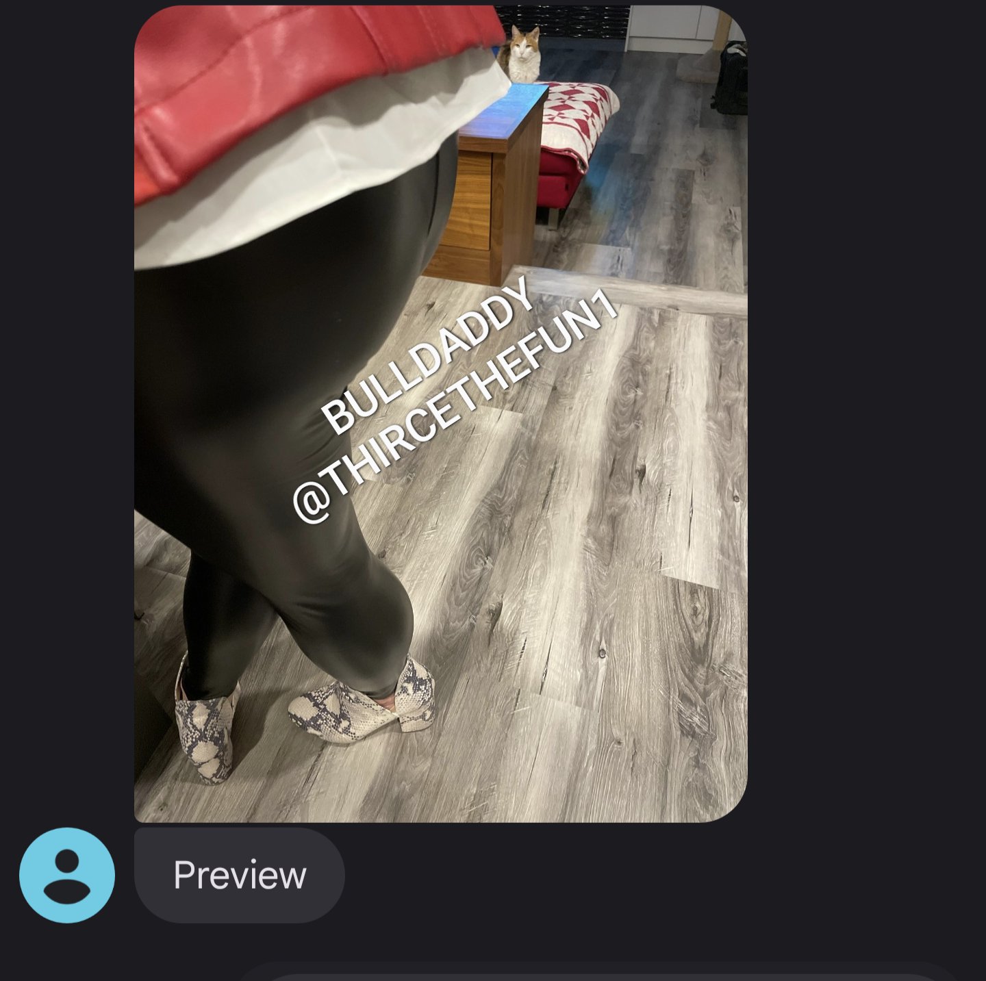 Bulldaddy on X: Hubby dressing his wife to my liking for and instructions  for our playdate. Texting me a preview. I prefer a #hotwife in leather and  #cfmheels t.coTnG3Kfn3y5  X