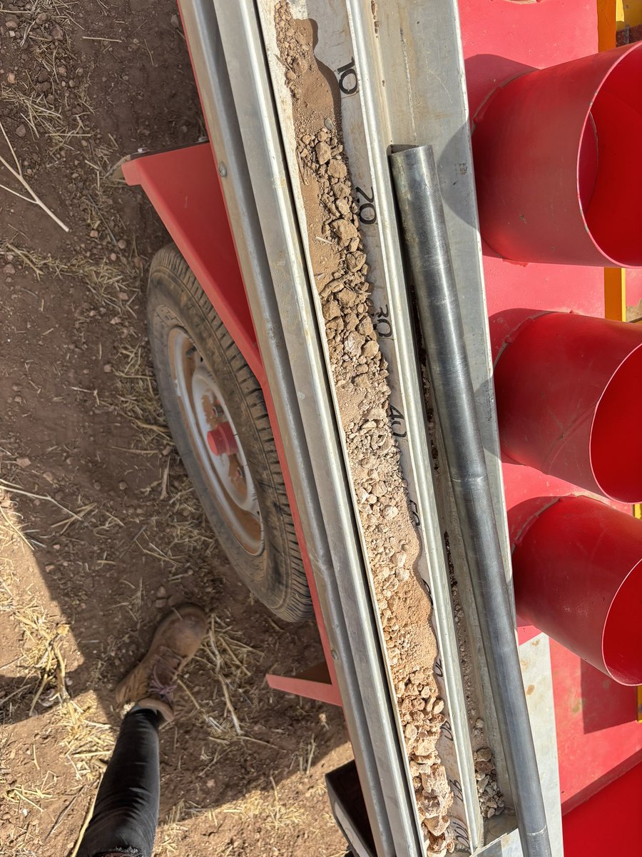 JKBreezyHillAg's tweet image. ‘The maps don’t lie’ - niether do soil cores! @BethSleep and I navigated to 3 zones in the ‘Scrub’ paddock today. Massive yield variability - 2-6.5T Barley last year. 

We paired EM38, Potassium, Uranium and Thorium map layers with Yield and found 3 quite different soil profiles