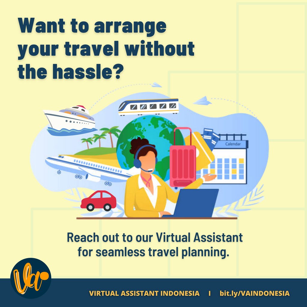 vai_id's tweet photo. Planning a trip? Let us turn the chore into a delight. Say goodbye to logistics and stress; focus on the moments. Business, group, or family travel – we curate, you enjoy. Travel unburdened, travel joyfully. Contact us now!
⁠
#vai #virtualassistantinindonesia #indonesia #jakarta https://t.co/KQKDBOJdE5