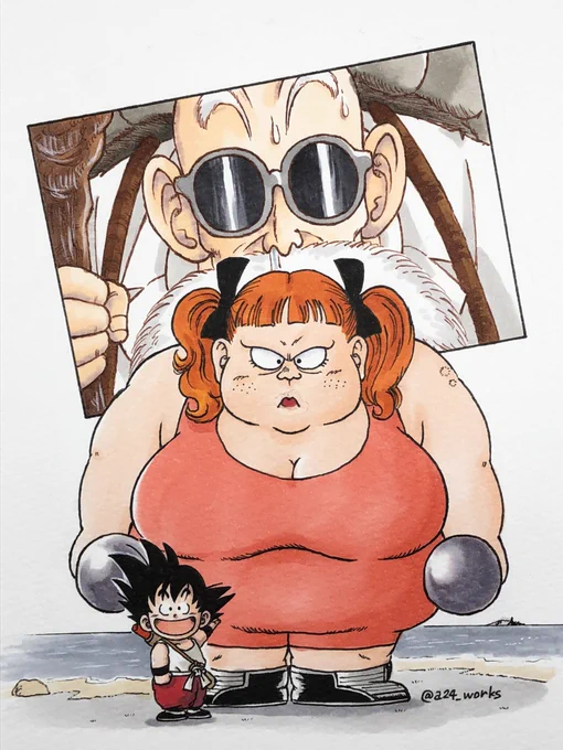 #鳥山明リスペクト  世代的に懐かしい2色カラーがエモくて好きです #dragonballfanart #dragonball #ひとコマ模写 #視点アレンジ #a24_works #a24works #a24wks