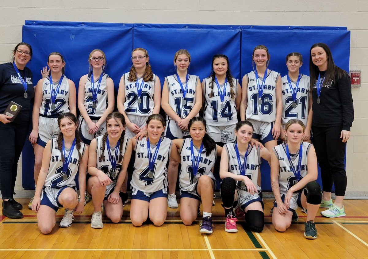 Huge congrats to our Junior Girls’ Basketball team for bringing home silver from EOSSAA with a VERY close final game — a 42-40 final score! What an amazing season ladies! Well done to you &amp; your coaches!! 🏀🏀🏀

Missing from photo - Quinn T. <a href="/theEOSSAA/">EOSSAA</a> <a href="/CDSBEO/">CDSBEO</a>
