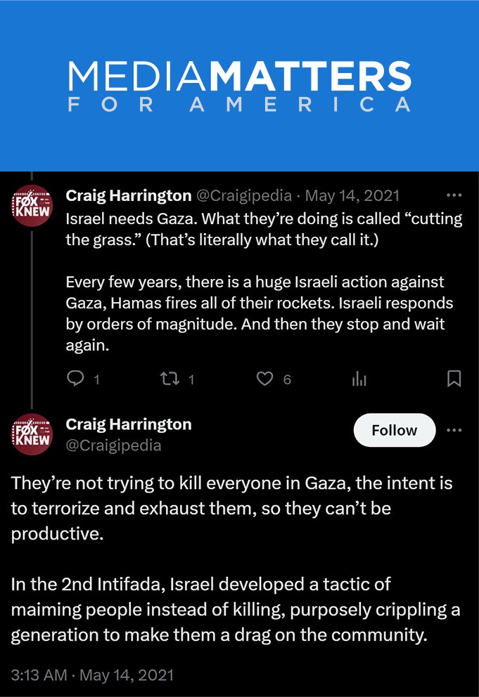 KanekoaTheGreat's tweet photo. NEW: Media Matters employees have publicly posted comparisons between Israel and Nazi Germany, branding Israel as an apartheid state engaged in genocide and accusing it of being established through ethnic cleansing.

Regardless of one's stance on the Israel-Palestine conflict, it is noteworthy that Media Matters, an organization dedicated to denouncing individuals as antisemitic and advocating for their deplatforming and loss of advertising revenue, employs individuals who publicly make statements that many would consider highly antisemitic.

Quotes from Media Matters employees include:

1. "There are far too many parallels between Israel's tactics and the atrocities committed by Germany 80 years ago."

2. "can't tell if israel is phoning it in with dogshit PR because they think their ability to act with complete impunity is preordained, or because it is a country where one out of every ten guys runs a combination pizzeria/discothèque"

3. "Daily reminder that Israel's policy for Palestinians is ethnic cleansing."

4. "periodically checking into israel and hearing things like their finance minister saying he's a "fascist homophobe" who "won't stone gays", coupled with them doing settler pogroms on palestinians who committed no crime beyond trying to live. why do we send that shithole any money"

Media Matters consistently accuses figures like @elonmusk, @realDonaldTrump, and @TuckerCarlson of antisemitism, actively encouraging advertisers and social media platforms to boycott and deplatform them.

Notably, none of these individuals are antisemitic, nor have they made statements as remotely antisemitic as those from Media Matters' own employees, exposing a stark irony in the organization's actions.