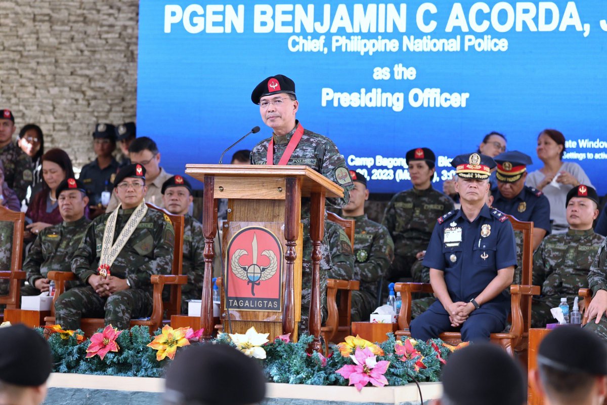 pnppio's tweet photo. In a momentous event, PNP Chief Police General Benjamin C Acorda JR. spearheaded the ceremonial turnover of office for the PNP Special Action Force.

📸 Look at this post on Facebook https://t.co/XzdVnzUUC0

#ToServeandProtect
#SERBISYONGNAGKAKAISA

https://t.co/txtYyrimqG https://t.co/VchfxgmECc