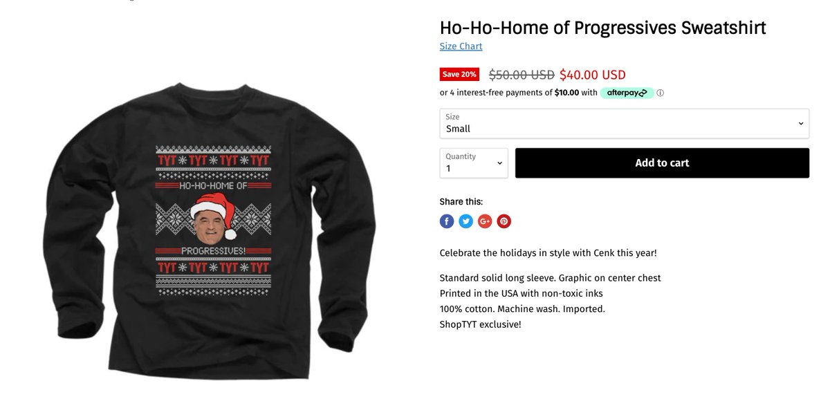 🎄 Get into the #progressive #holiday spirit! @shoptyt's Ho-Ho-Home of Progressives sweater is on sale! Get yours while it's still in stock! 🔽 go.tyt.com/hohohomeofprog…