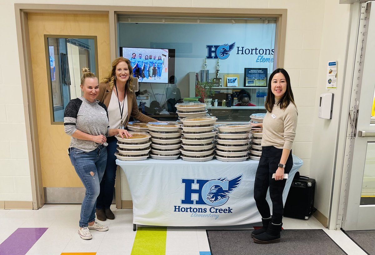 Year 2 of giving out pies to <a href="/HortonsCreekES/">Hortons Creek ES</a>. Can’t believe it’s my last year as PTA president. Love giving back to our school and community!