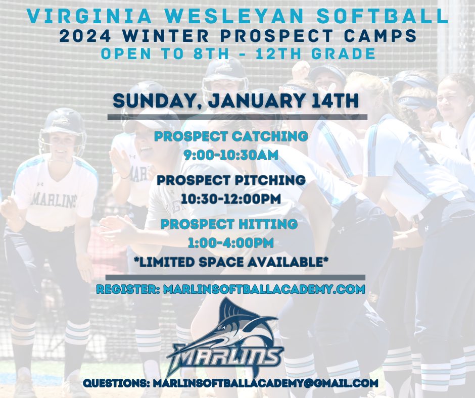 Winter Prospect Camps are LIVE! So fresh the website isn’t updated yet. Visit marlinsoftballacademy.com &amp; go right to registration and follow to the form!
