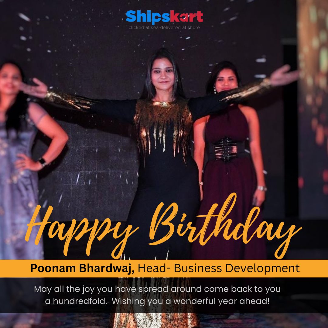 ShipsKart's tweet photo. Wishing our Head of Business Development Poonam a very happy birthday! She is one of the most dynamic and vibrant personalities of the office who recently also happened to take part in the walk of honour at the "Technology in Maritime" Summit! https://t.co/pIL68f0Ioo